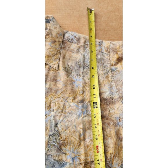 Pete Huntington Bali Hawaiian Button Up Shirt Mens Medium Abstract Floral - Picture 13 of 16